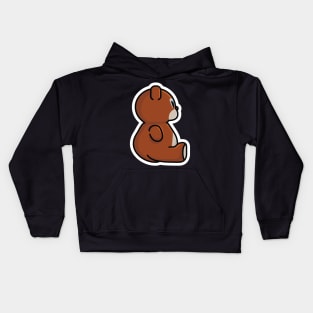 Sitting Teddy Bear Side View Sticker vector illustration. Animal nature icon design concept. Bear cartoon character sticker design logo with shadow. Kids Hoodie